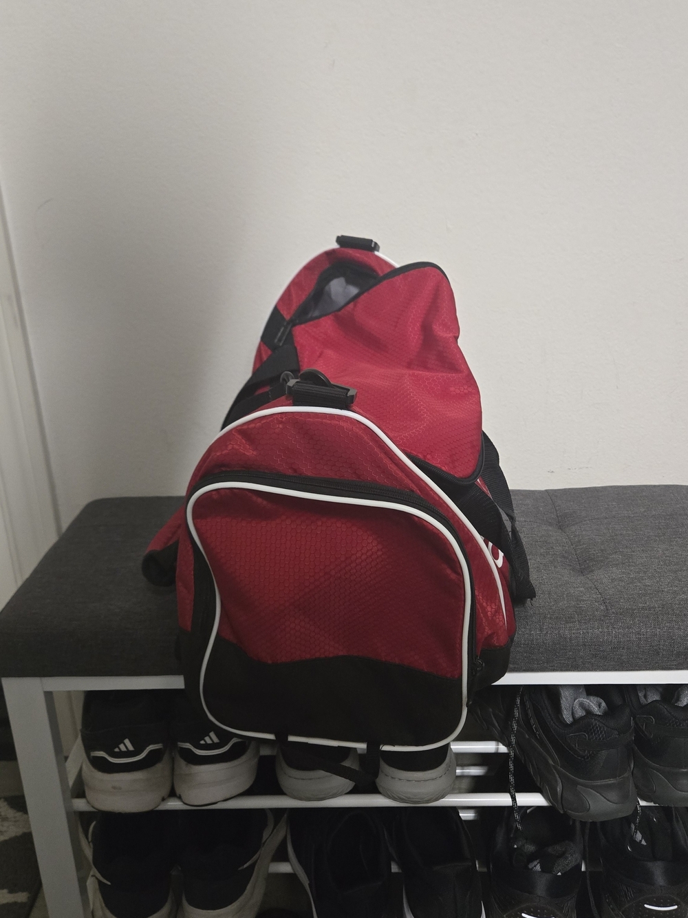 adidas Red and Black Duffel Bag with White Logo - Picture 3 of 5